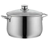 WMF Olla baja Diadem Plus 6,5 L Ø24 cm, acero inoxidable Cromargan con tapa de cristal