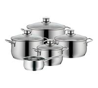 WMF Diadema Plus-Katería de Cocina 5 Piezas, Maple Inoxidable Apto para Inducción, 1 Cacerola Baja de 20 cm, 3 Cacerolas Altas de 16 cm, 20 cm Y 24 cm, 1 Casso 16 cm con 4 Tapas de Cristal