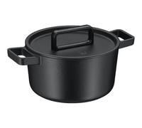 WMF Olla Flavour 24 cm – Hierro fundido esmaltado 5,2 L, tapa con perillas, apta inducción, negro
