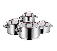 WMF Function 4 - Batería de cocina 4 piezas con tapas con 4 funciones de vertido acero inoxidable Cromargan 18/10