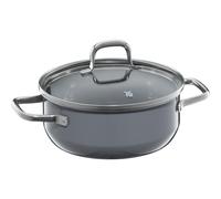WMF Fusiontec Essential - Olla grande (20 cm, tapa de cristal, 2,4 L, cerámica de alta tecnología, resistente a los arañazos, sin revestimiento), color gris