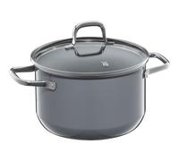 WMF Fusiontec Essential - Olla grande (20 cm, tapa de cristal, 3,7 L, cerámica de alta tecnología, resistente a los arañazos, sin revestimiento), color gris