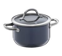 WMF Fusiontec Inspire - Cacerola pequeña de 16 cm con tapa de cristal, para inducción, 1,3 l, olla pequeña, cerámica de alta tecnología, resistente a los arañazos, sin revestimiento, color azul oscuro