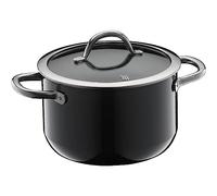 WMF Fusiontec Inspire - Olla grande (20 cm, tapa de cristal, 3,7 L, cerámica de alta tecnología, resistente a los arañazos, sin revestimiento), color negro