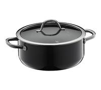 WMF Fusiontec Inspire - Olla grande (24 cm, tapa de cristal, 4,4 L, cerámica de alta tecnología, resistente a los arañazos, sin revestimiento), color negro