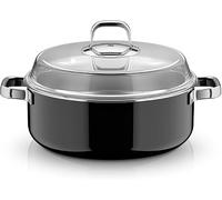 WMF Fusiontec Mineral Pro 0518735290 - Cacerola con tapa (28 cm, material resistente a los arañazos, apta para todo tipo de fuegos, fabricada en Alemania), color negro
