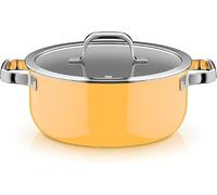 WMF Fusiontec Mineral Pro 0519025290 - Olla para asar (24 cm, material duradero, resistente a los arañazos, apta para todo tipo de fuegos, fabricada en Alemania, mango amarillo)