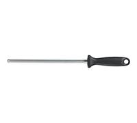 WMF Gourmet - Afilador para Cuchillos de 36 cm, Varilla para afilar cuchillos, mango de plástico, longitud del acero 23 cm, Negro