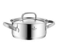WMF Gourmet Plus - Olla Baja 20 cm Ø de 2,5L Sin Recubrimiento Antiadherente de Acero Inoxidable Cromargan con Tapa Metálica, Apta para Todo Tipo de Cocinas