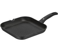 WMF Grill - Sartén cudrada 27x27 cm con rayas de aluminio fundido, parrilla asador acanalado con antiadherente con pico vertedor y mango con protección contra llamas, no apta para inducción