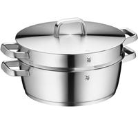 WMF Iconic - Cacerola con vaporera (28 cm, inducción, 5,7 L, acero inoxidable Cromargan pulido, sin revestimiento)
