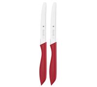 WMF Juego de 2 cuchillos de desayuno, 23 cm, mango de plástico, color rojo