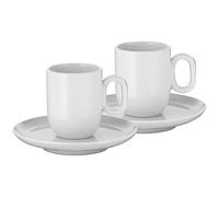WMF Juego de Café Barista: Dos Tasas de Porcelana de 60 ml con Platillos - Apta para Lavavajillas, Color