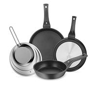 WMF - Juego de sartenes de Aluminio Fundido Permadur Premium de 28 cm + 24 cm + 20 cm + Protector Anti Salpicaduras de Acero Inoxidable