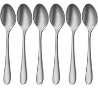 WMF Merit 1140966310 - Juego de 6 cucharas de café para 6 personas, chorro de arena, ergonómicas, Cromargan protect