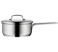WMF Mini - Cazo Ø 16 cm Apróx 1,2 L, Borde Vertedor, Apilable de Acero Inoxidable Cromargan Publido, Apto Inducción, Sin Recubrimiento Con Tapa