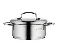 WMF Olla baja con tapa de metal Mini 12 cm, 0,7 L, acero inoxidable Cromargan pulido, apilable