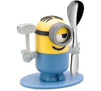 WMF Minions - Huevera con Cuchara, Plástico, Acero Inoxidable Cromargan Pulido, Apto para Lavavajillas, Amarillo, Azul