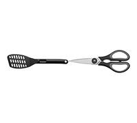 WMF Neutral Espátula para sartén, Negro, 31cm & Touch Tijeras de Cocina, Acero Inoxidable, Negro, 21cm