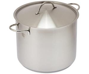 WMF - Olla Alta para Sopa de Verduras de Inducción de 28 cm, Tapa de Metal con Apertura de Vapor, Cacerola Grande de 14 l, Acero Inoxidable Cromargan Mate, Sin Recubrimiento, Apta para Hornos