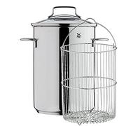 WMF - Olla para Espárragos 16cm 4,5 L con Tapa de Cristal y Colador, Acero Inoxidable Cromargan Sin Revestimiento Antiadherente, Apta para Inducción