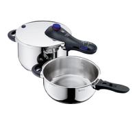WMF Perfect Plus - Set con Olla Rápida 22 cm de diámetro de 4 litros y medio + cuerpo 3 litros, Acero Inoxidable para inducción