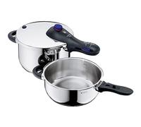 WMF Perfect Plus - Set con Olla Rápida 22 cm de diámetro de 4 litros y medio + cuerpo 3 litros, Acero Inoxidable para inducción