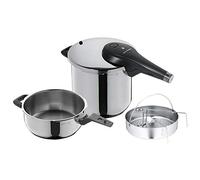 WMF Perfect Premium - Set con olla ultra rápida/a presión de 22 cm y 6,5 litros Acero Inoxidable Pulido, fabricada en Alemania, fabricada en Cromargan