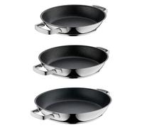 WMF Permadur Advance - Set de 3 Sartenes Antiadherentes 24-28-32 cm de Dos Asas, Acero Inoxidable Cromargan 18/10 Apto para Todo Tipo de Cocinas