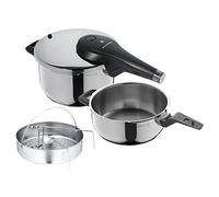 WMF Premium - Set con Olla Rápida 22 cm de diámetro de 4 litros y Medio + Cuerpo 3 litros con cestillo de Vapor, Acero Inoxidable para inducción