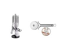 WMF Profi Plus Juego de Cocina con Soporte, Acero Inoxidable Pulido, 42.5 cm + Profi Plus Cortador de Pizza, Acero Inoxidable Pulido