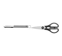 WMF Profi Plus Pelador De Verduras, Acero Inoxidable Pulido, 19 Cm + Touch Tijeras De Cocina, Acero Inoxidable, Negro, 21Cm
