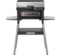 WMF Profi Plus Urban Master Grill, parrilla eléctrica hasta 340 grados, horno integrado hasta 200 grados, 3000 W, 2 en 1, parrilla para exteriores, acero inoxidable mate, negro y plateado