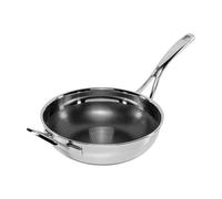 WMF Wok Profi Resist 28 cm – multicapa, panal, mango plástico, inducción, apto horno, negro