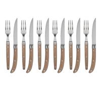 WMF Ranch Set de Cubiertos para Filete de 12 piezas, Mangos de Roble Silvestre, Marrón/Plata de 6 personas
