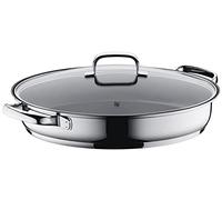 WMF Rustidiera cacerola baja oval 38 cm – Cromargan 18/10, tapa de cristal, apta inducción y horno