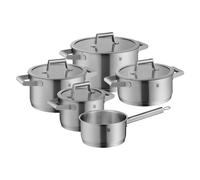 WMF – Juego de ollas Comfort Line de inducción, 5 piezas, Cromargan mate, tapa de cristal