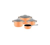 WMF, Set de ollas Mineral Pro Fusiontec, 4 piezas, color naranja papaya