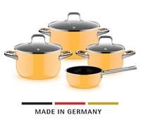 WMF, Set de ollas Essential Pro Fusiontec, 4 piezas, con mango de color amarillo