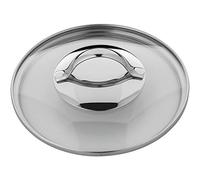 WMF Tapa de cristal de 16 cm con mango redondo de metal, tapa para ollas y sartenes, cristal resistente al calor, apto para lavavajillas