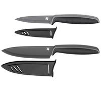 WMF Touch - Juego de 2 Cuchillos con Fundas Protectoras, Hojas de Acero Especial con Antiadherente de 13 cm y 9 cm, Color Negro