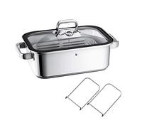 WMF Vitalis Fuente Rectangular de cocción al Vapor con Rejilla, Acero Inoxidable Pulido, 3.5 L