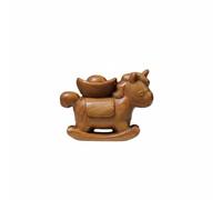 Wmqbjta Figurita de Caballo en Madera Escultura Adorno Estatua Tallada en con Acabado Pulido y con Detalle Interactivo Adecuada para Oficina Sala de Estar, Sándalo Verde, Unicornio 6.6CM