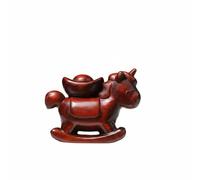 Wmqbjta Figurita de Caballo en Madera Escultura Adorno Estatua Tallada en con Acabado Pulido y con Detalle Interactivo Adecuada para Oficina Sala de Estar, Palisandro, Unicornio 6.6CM