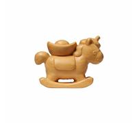 Wmqbjta Figurita de Caballo en Madera Escultura Adorno Estatua Tallada en con Acabado Pulido y con Detalle Interactivo Adecuada para Oficina Sala de Estar, Sándalo Dorado, Caballo Unicornio 6.6CM