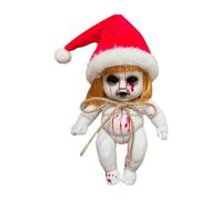 Wmqbjta Muñeca Embrujada, Muñeca Espeluznante, Accesorio de Halloween, Decoración Terrorífica, Construcción de PVC, Adecuada para Casas Embrujadas, Interiores, Niña Santa Pequeña