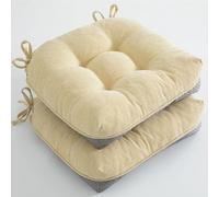 WMYZJST Juego De Cojines para Sillas De Comedor (2, 4 O 6 Piezas), con Correas Y Base Antideslizante, 40 X 40 Cm, Ideales para JardíN, Sala De Estar, Oficina Y Patio. H,2pcs(40 * 40cm)