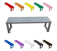 Wnanch Muebles de Jardín Banco de Exterior Acero Sin Respaldo 100cm 120cm 150cm 180cm, Banco de Parque 400kg, Banco de Terraza Asiento de Listones Anti-UV para Balcón Porche y Patio