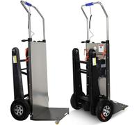 WNRLL Carretilla De Mano EléCtrica,Carretilla para Subir Escaleras con Carga De 400 Kg Que Ahorra Mano De Obra con Mango TelescóPico Motor Sin Escobillas De 1200 W,07