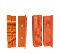 Wodsty 4 mordazas magnéticas de goma blanda para metal y madera, plástico, cubierta antideslizante con ranura en V/plana para vicios de 4 5 6 pulgadas, naranja